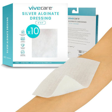 Silver Alginate Dressing (Sterile) Vive Care - 4" (10 Pack)